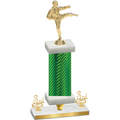 Premium Single Green Carbon Fiber Third Place Karate Trophy
