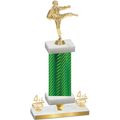 Premium Single Green Carbon Fiber Fourth Place Karate Trophy