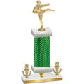 Premium Single Green Carbon Fiber Victory Karate Trophy