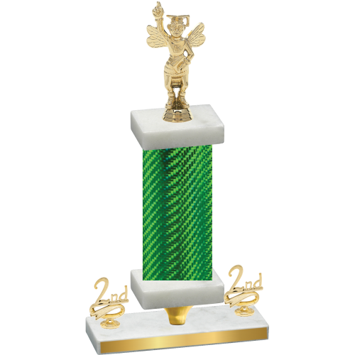 Premium Single Green Carbon Fiber Second Place Academics Trophy
