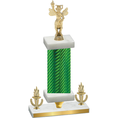 Premium Single Green Carbon Fiber Victory Academics Trophy