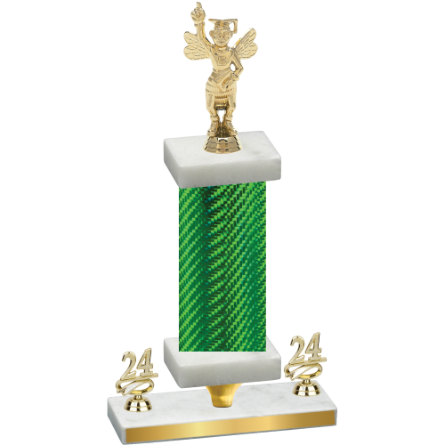 Premium Single Green Carbon Fiber Year Academics Trophy
