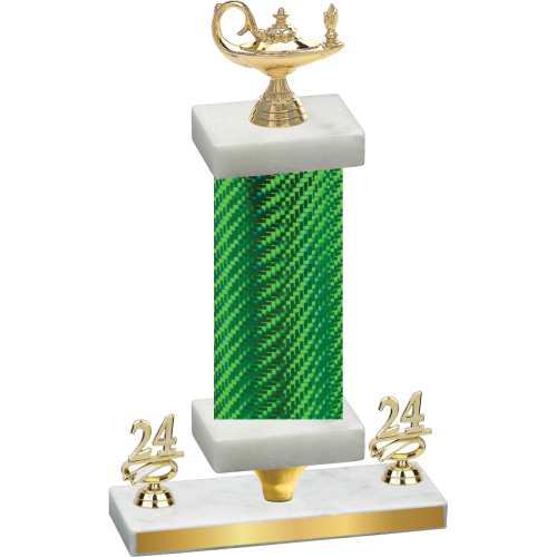 Premium Single Green Carbon Fiber Year Academics Trophy