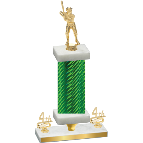 Premium Single Green Carbon Fiber Fourth Place Baseball Trophy