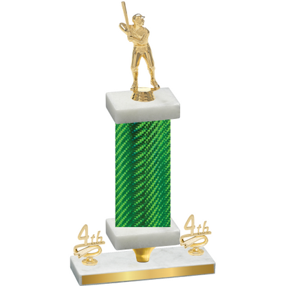 Premium Single Green Carbon Fiber Fourth Place Baseball Trophy