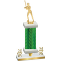 Premium Single Green Carbon Fiber Year Softball Trophy