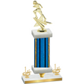 Premium Single Blue Glacier First Place Football Trophy
