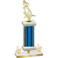 Premium Single Blue Glacier Third Place Football Trophy