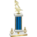 Premium Single Blue Glacier Victory Football Trophy