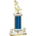 Premium Single Blue Glacier Year Football Trophy
