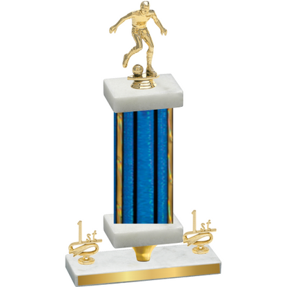 Premium Single Blue Glacier First Place Soccer Trophy