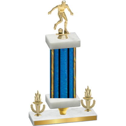 Premium Single Blue Glacier Victory Soccer Trophy