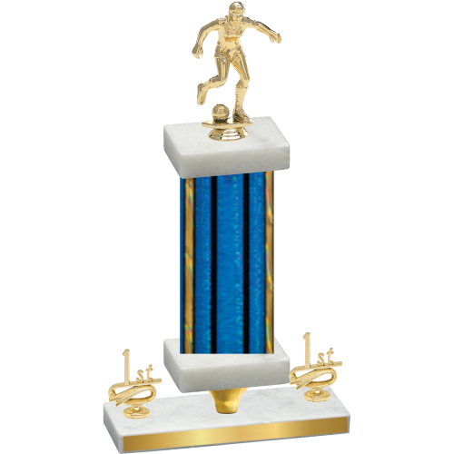 Premium Single Blue Glacier First Place Soccer Trophy