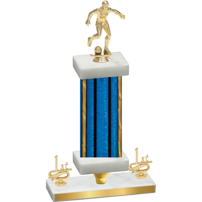 Premium Single Blue Glacier First Place Soccer Trophy