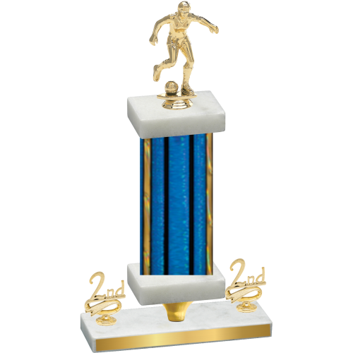 Premium Single Blue Glacier Second Place Soccer Trophy