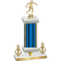 Premium Single Blue Glacier Victory Soccer Trophy