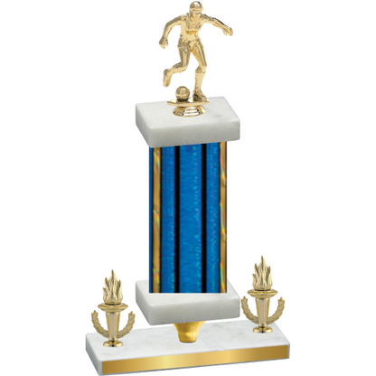 Premium Single Blue Glacier Victory Soccer Trophy