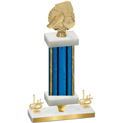 Premium Single Blue Glacier First Place Soccer Trophy