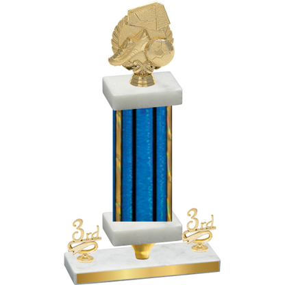 Premium Single Blue Glacier Third Place Soccer Trophy