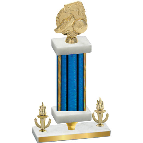 Premium Single Blue Glacier Victory Soccer Trophy
