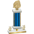 Premium Single Blue Glacier Year Soccer Trophy