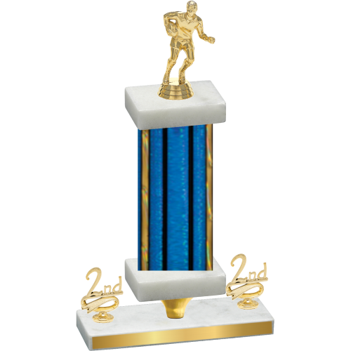 Premium Single Blue Glacier Second Place Rugby Trophy