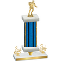 Premium Single Blue Glacier Third Place Rugby Trophy
