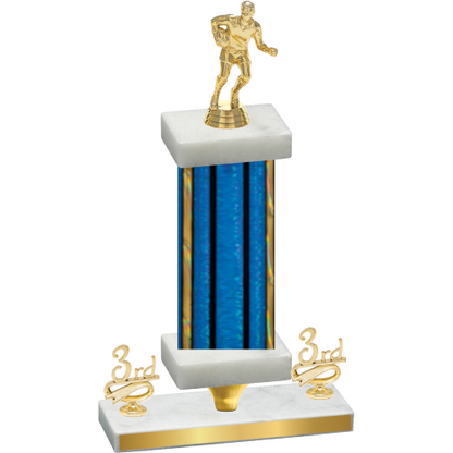 Premium Single Blue Glacier Third Place Rugby Trophy