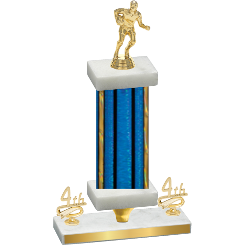 Premium Single Blue Glacier Fourth Place Rugby Trophy
