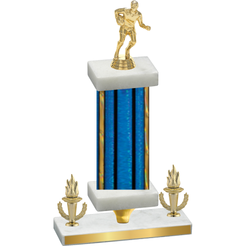 Premium Single Blue Glacier Victory Rugby Trophy