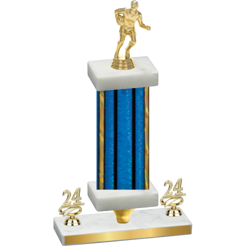 Premium Single Blue Glacier Year Rugby Trophy