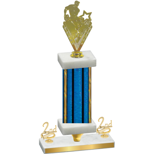 Premium Single Blue Glacier Second Place Rugby Trophy