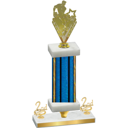Premium Single Blue Glacier Second Place Rugby Trophy