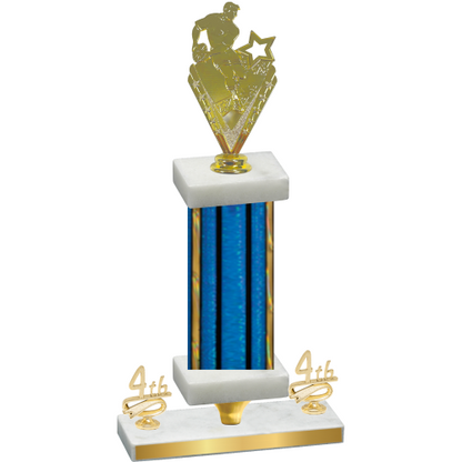 Premium Single Blue Glacier Fourth Place Rugby Trophy