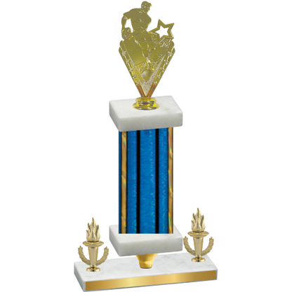 Premium Single Blue Glacier Victory Rugby Trophy