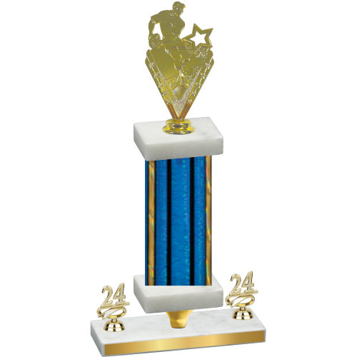 Premium Single Blue Glacier Year Rugby Trophy