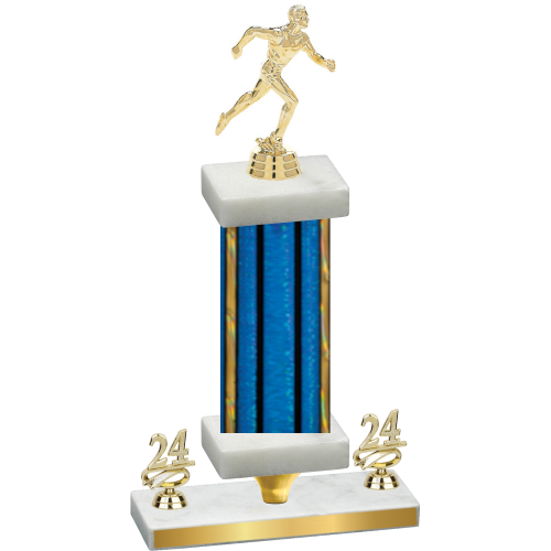 Premium Single Blue Glacier Year Running Trophy