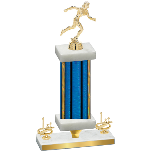 Premium Single Blue Glacier First Place Running Trophy