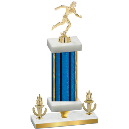 Premium Single Blue Glacier Victory Running Trophy