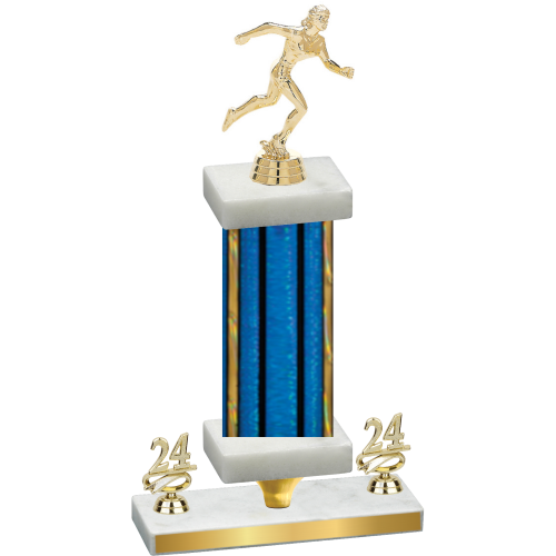 Premium Single Blue Glacier Year Running Trophy