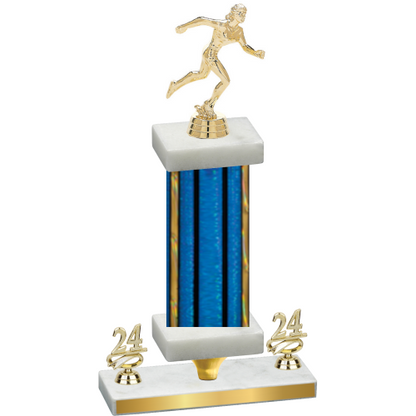 Premium Single Blue Glacier Year Running Trophy