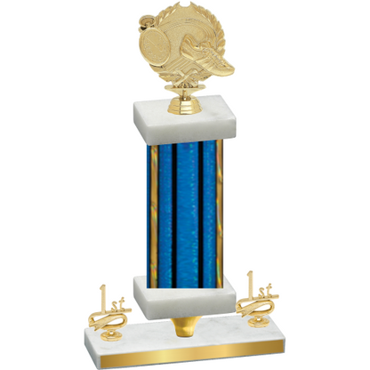 Premium Single Blue Glacier First Place Running Trophy