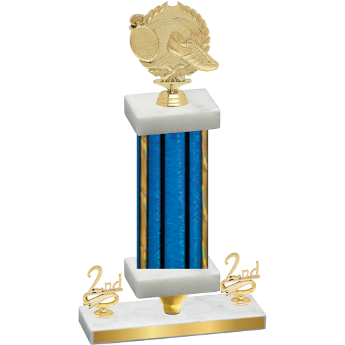 Premium Single Blue Glacier Second Place Running Trophy
