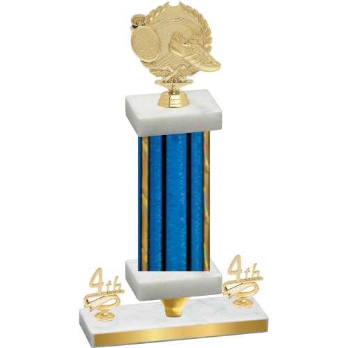 Premium Single Blue Glacier Fourth Place Running Trophy