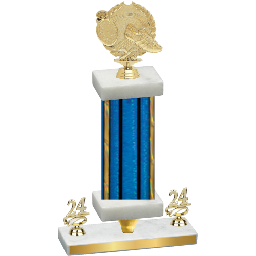 Premium Single Blue Glacier Year Running Trophy