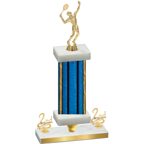 Premium Single Blue Glacier Second Place Tennis Trophy