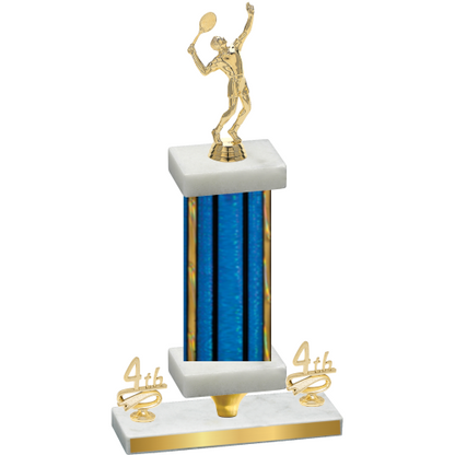 Premium Single Blue Glacier Fourth Place Tennis Trophy
