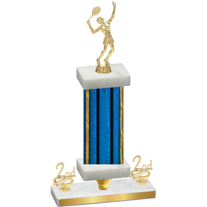 Premium Single Blue Glacier Second Place Tennis Trophy