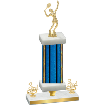 Premium Single Blue Glacier Third Place Tennis Trophy