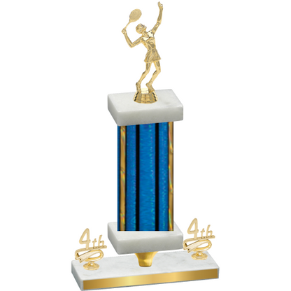 Premium Single Blue Glacier Fourth Place Tennis Trophy